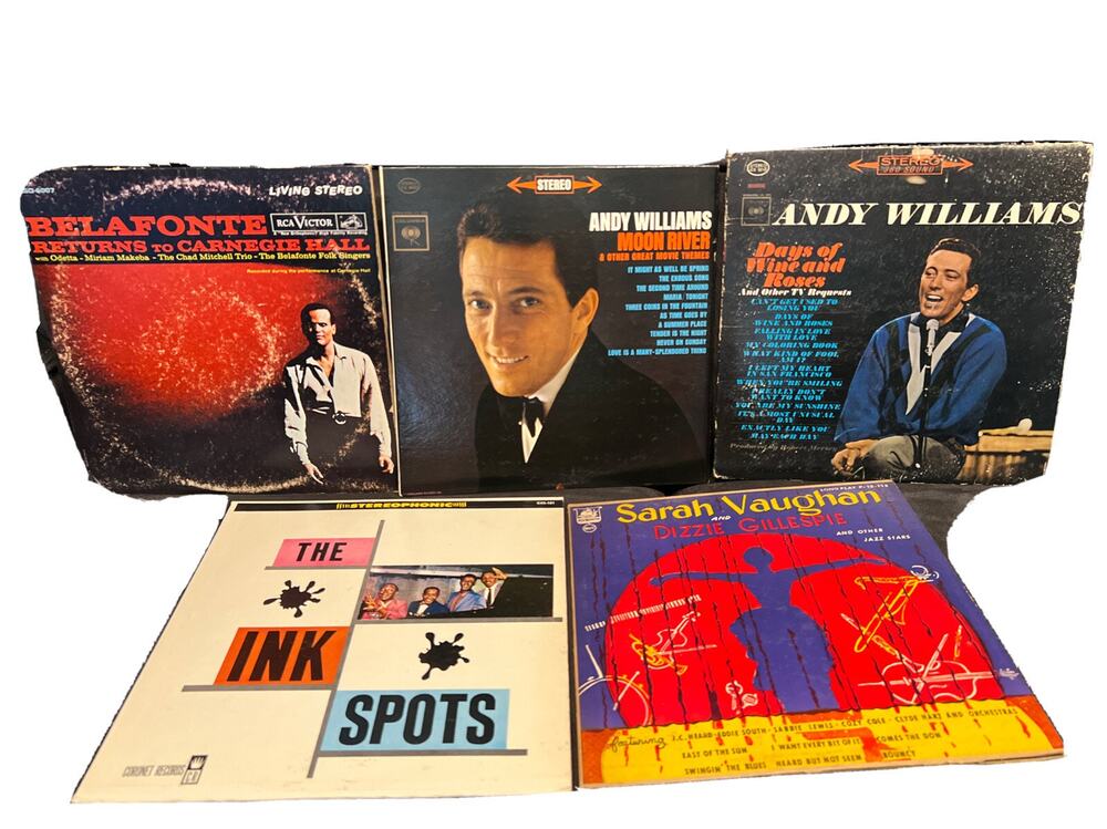 Vinyl Record Belafonte Return to Carnegie Hall-Andy Williams Moon Wine-ink Spots